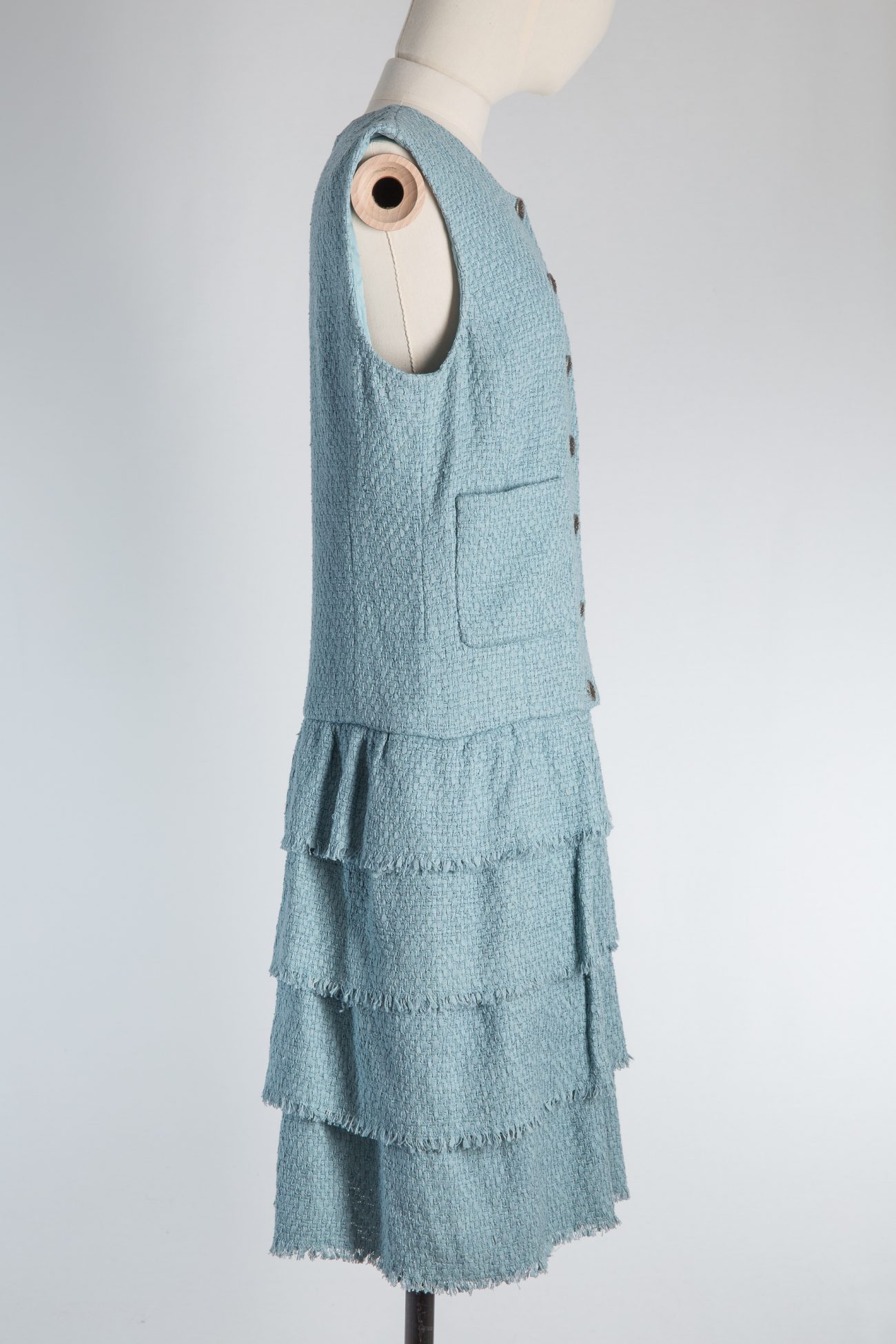 Tweed mini dress Chanel Navy size 40 FR in Tweed - 35923525