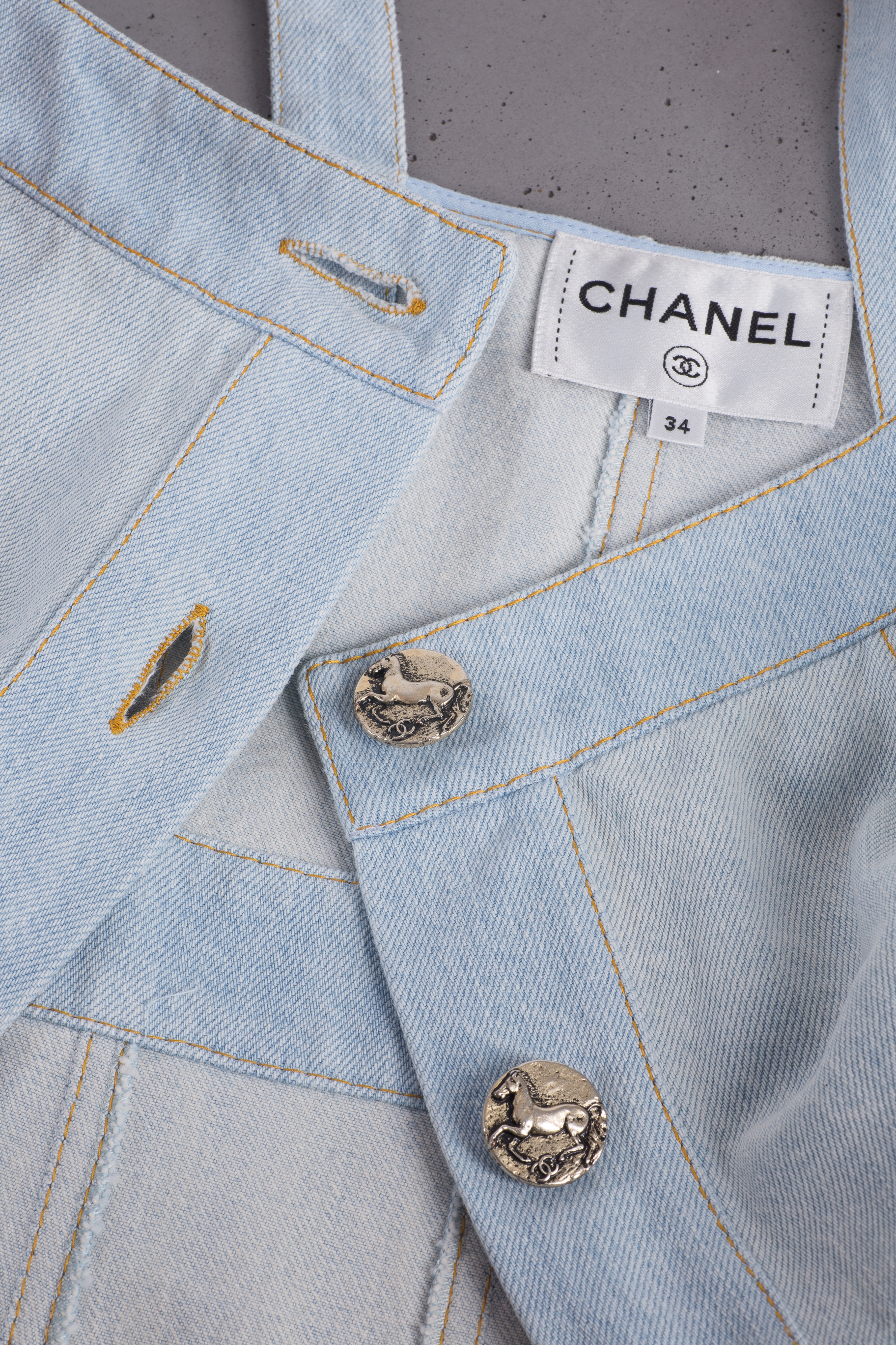 Chanel Denim Jacket, FR34 - Huntessa Luxury Online Consignment Boutique