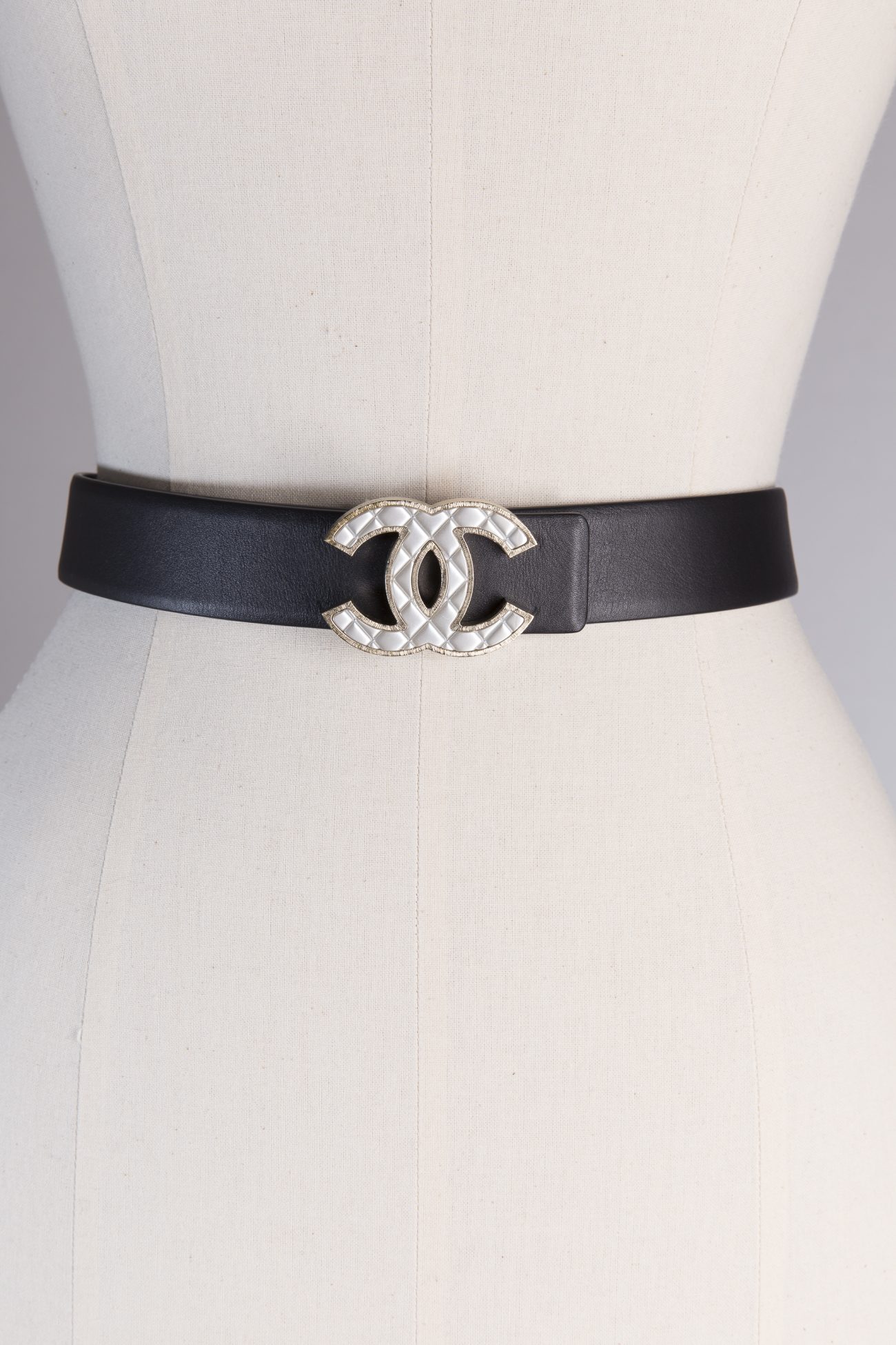 Chanel Leather Logo Belt - Size 95