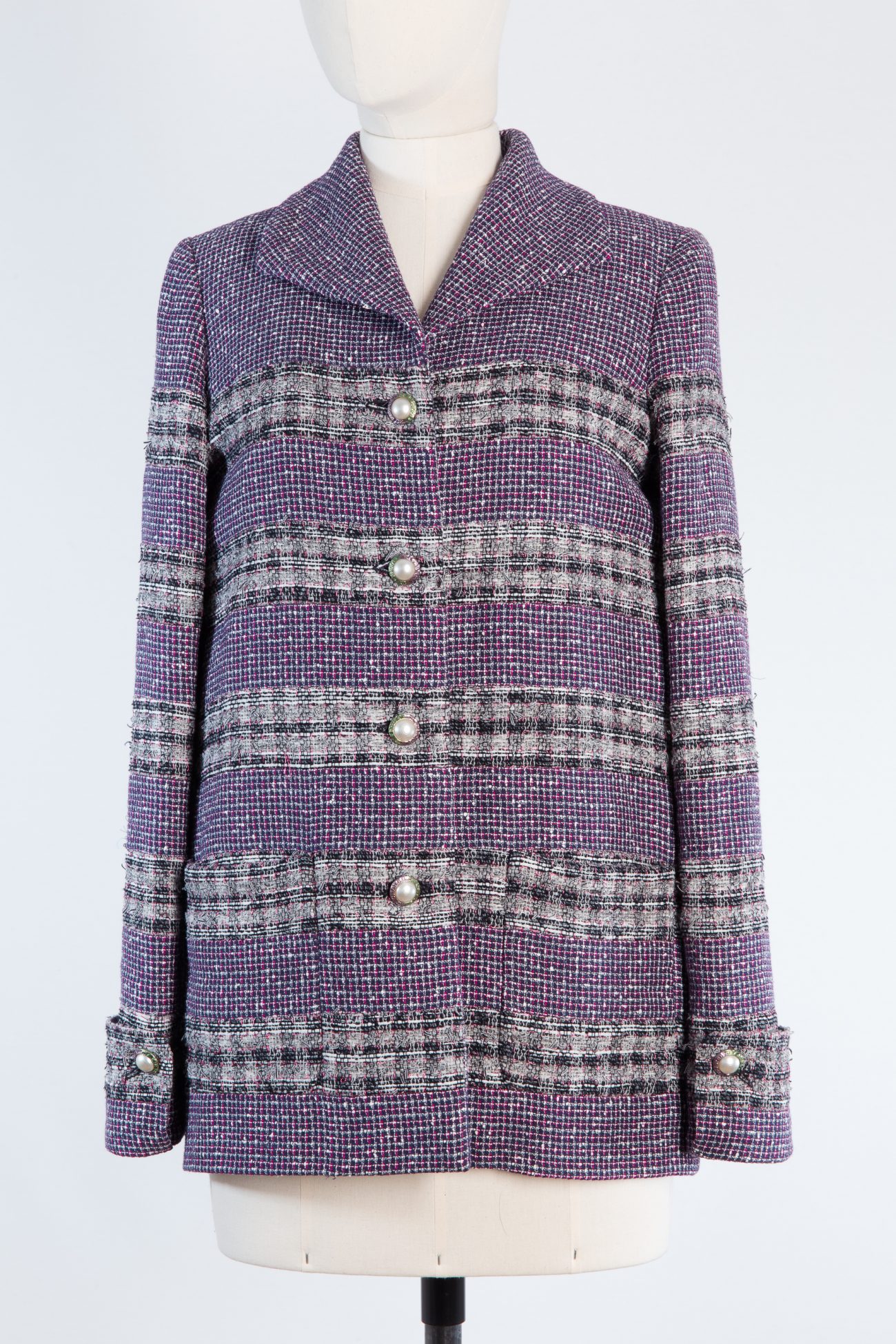Chanel - Authenticated Jacket - Tweed Multicolour Abstract for Women, Very Good Condition
