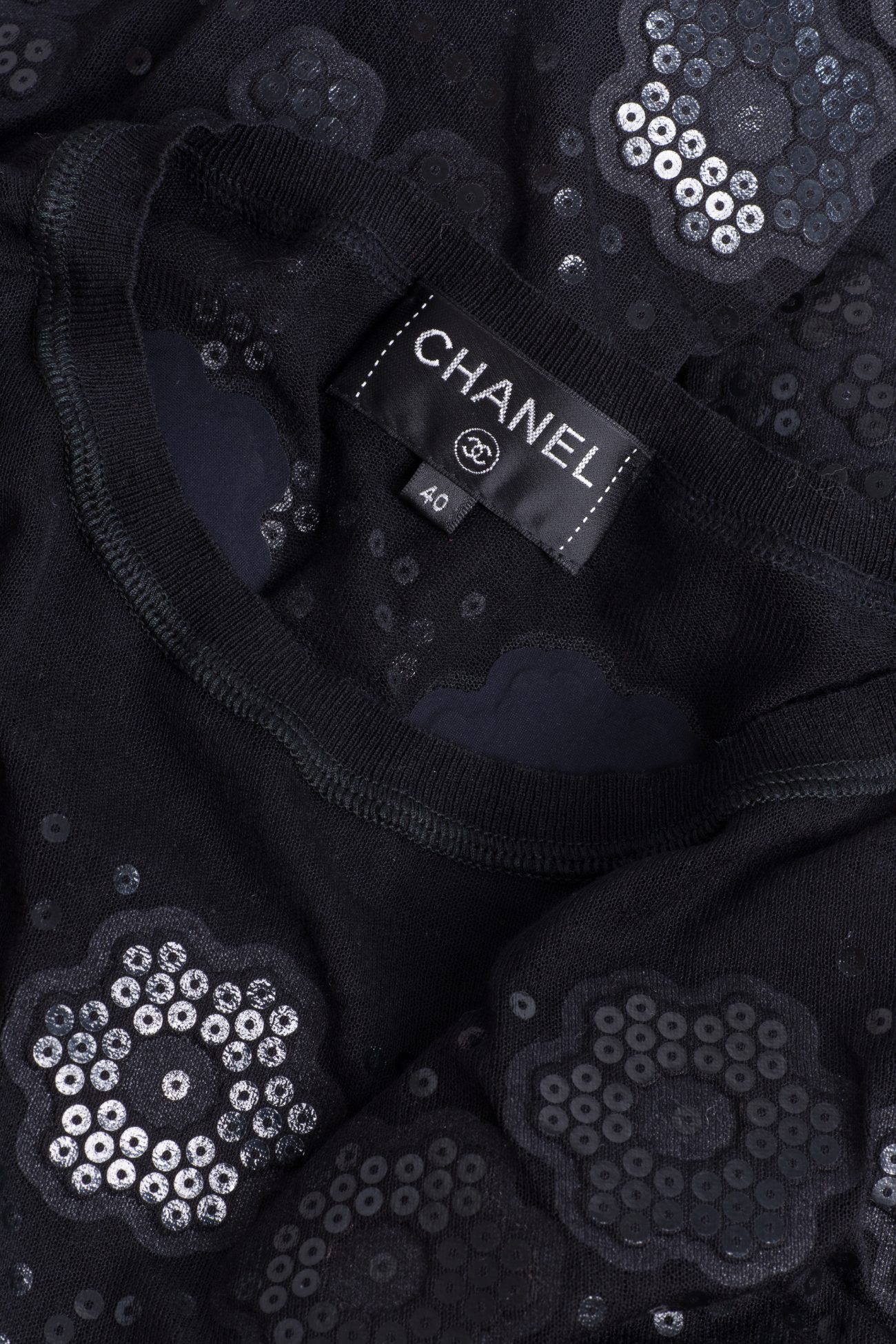 Chanel Sequin Camelia Top