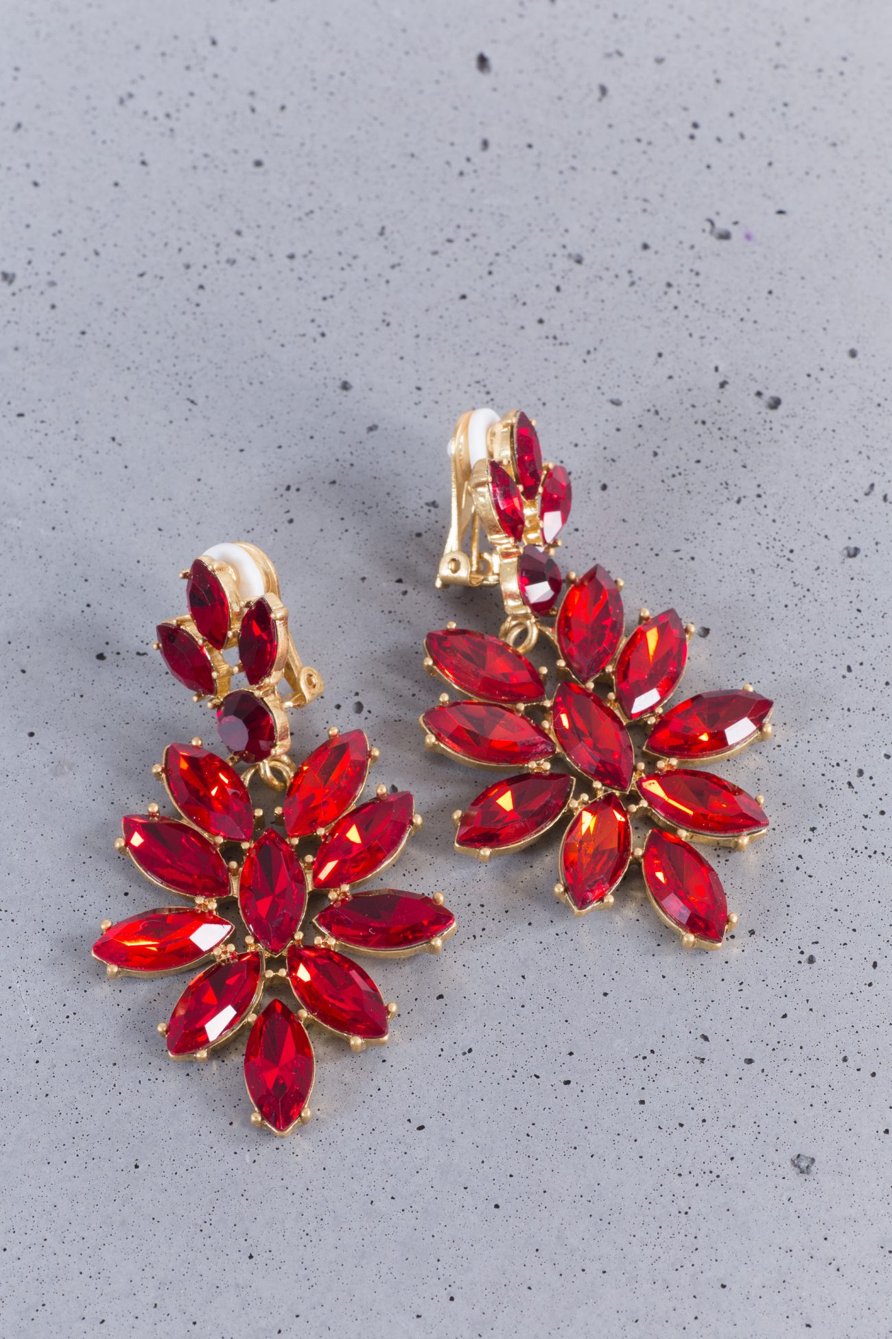 Oscar De La Renta Crystal Clip Earrings