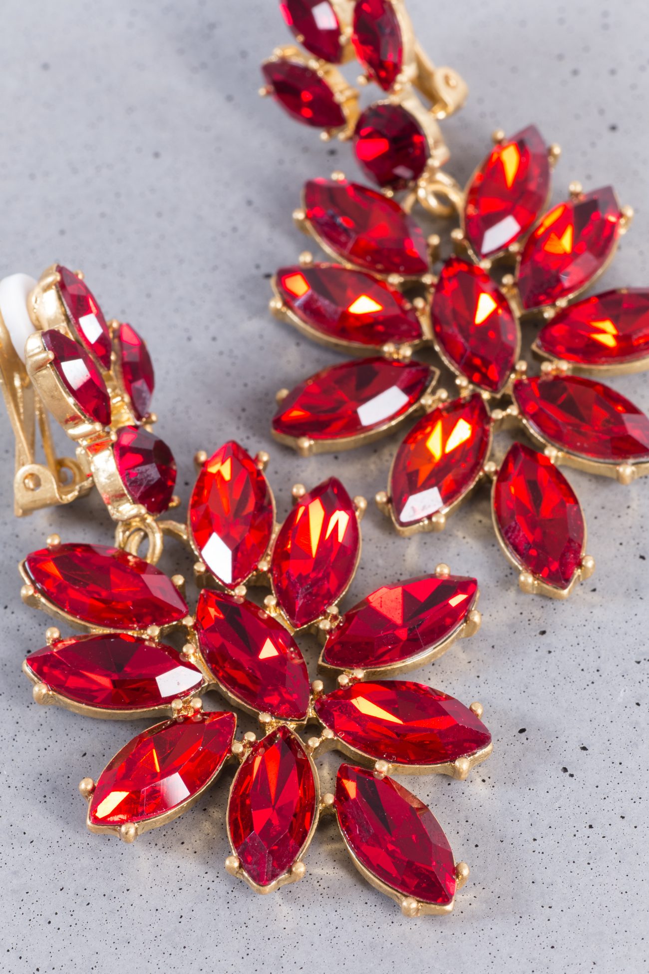 Oscar De La Renta Crystal Clip Earrings