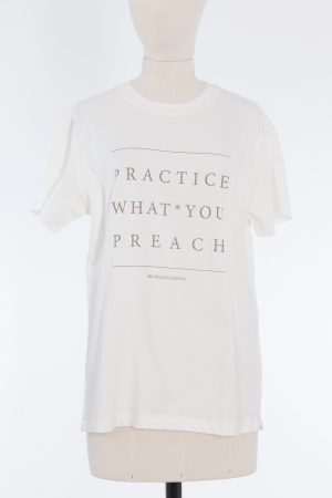 Brunello Cucinelli Practice what you preach printed t-shirt