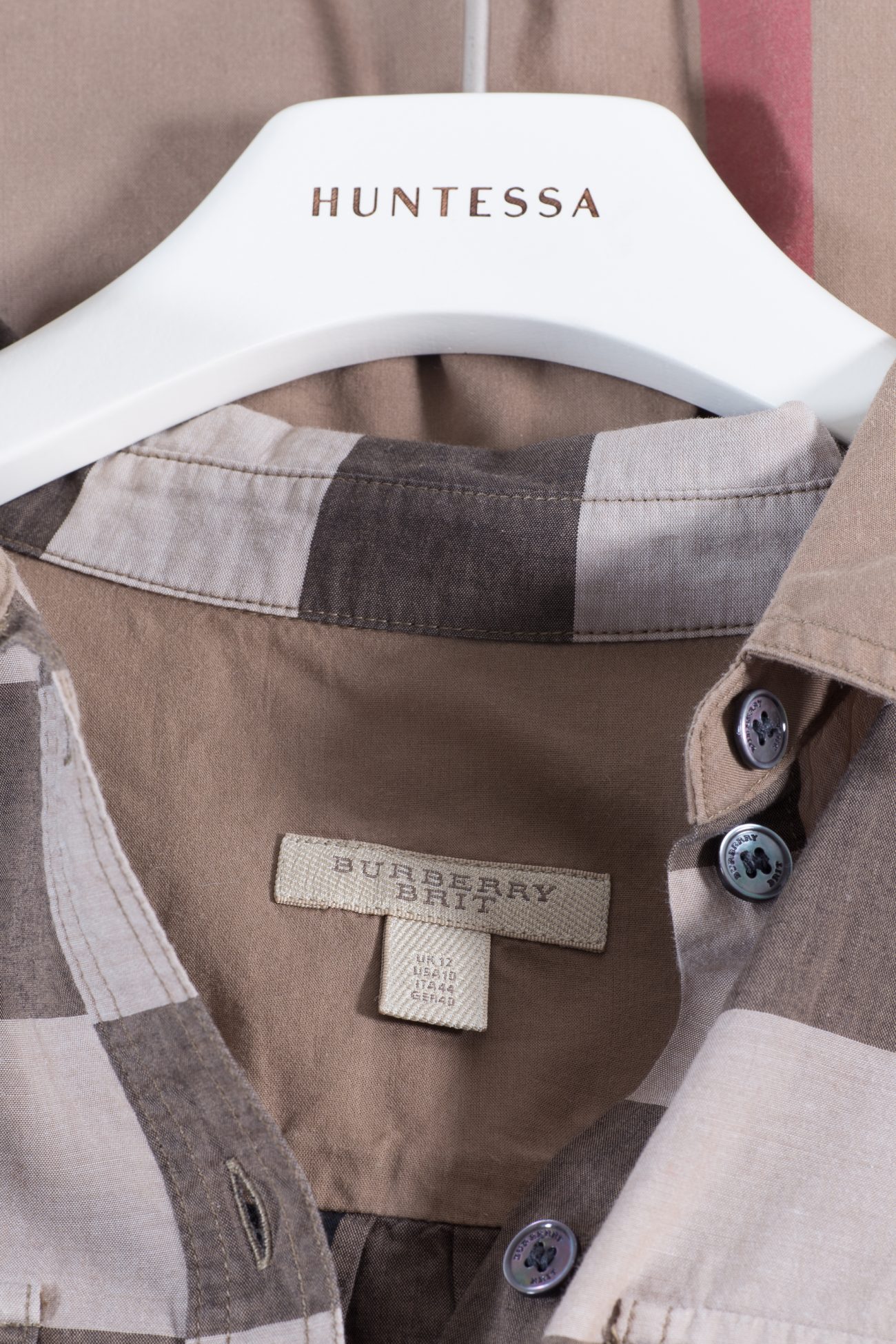 Burberry belted check cotton shirt dress