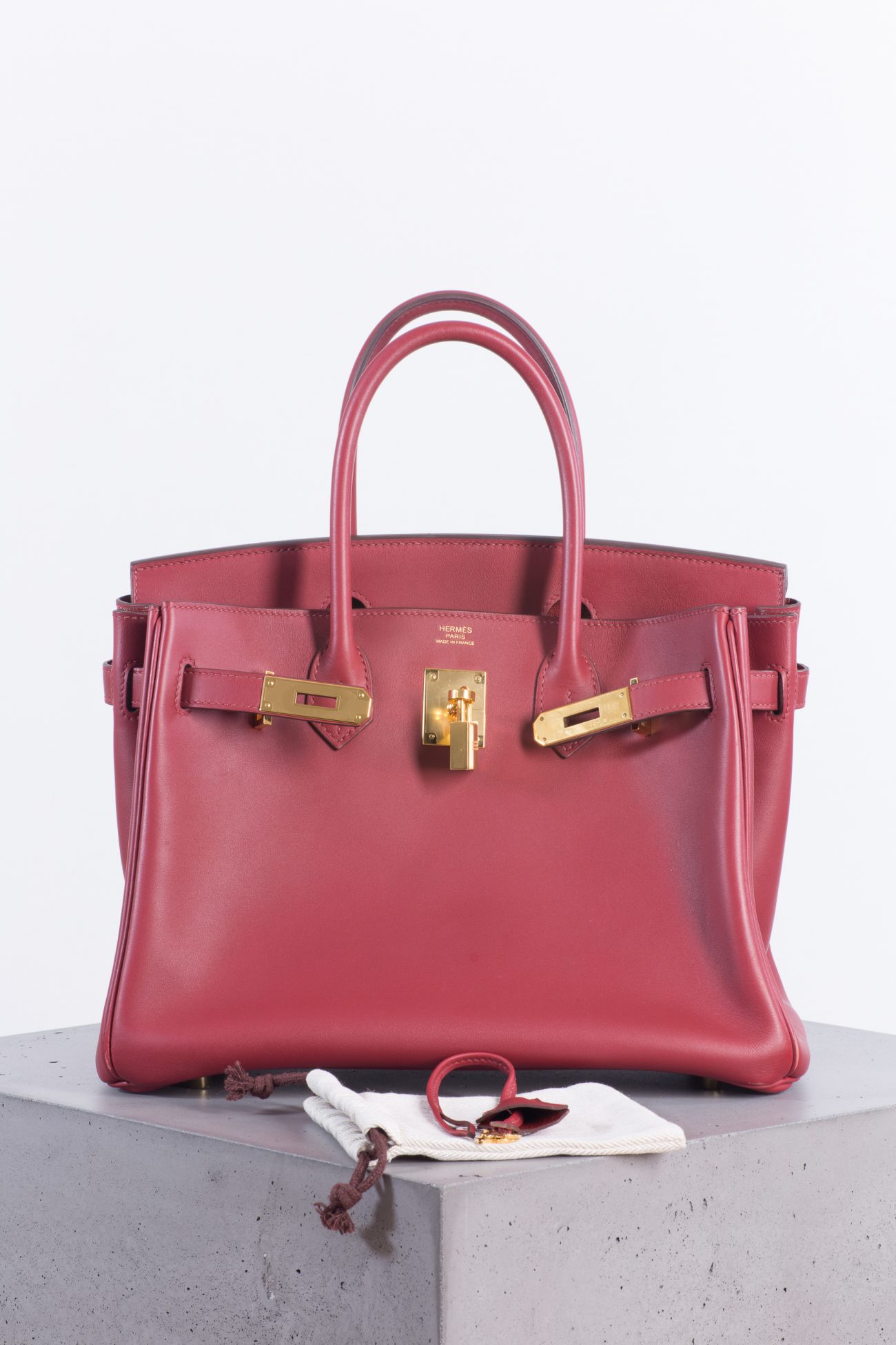 Pre-owned Hermes Red Swift Birkin 25