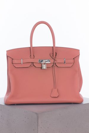 Hermes Birkin 35 Clemence Rose Tea