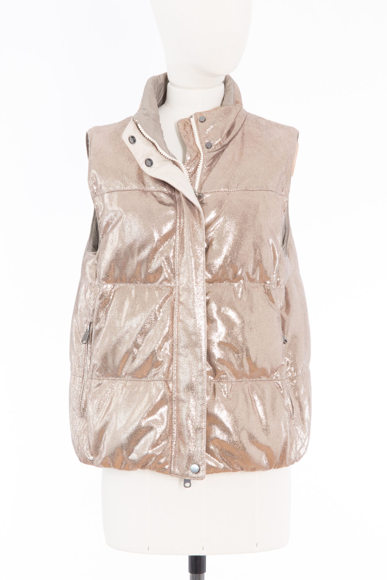 Brunello Cucinelli leather reversible down vest