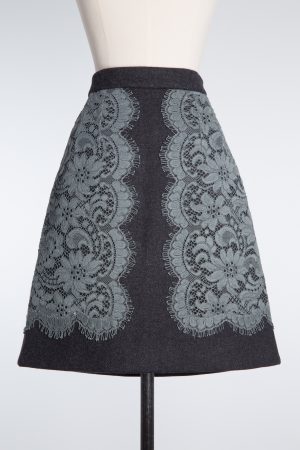 Dolce&Gabbana lace trimmed wool skirt