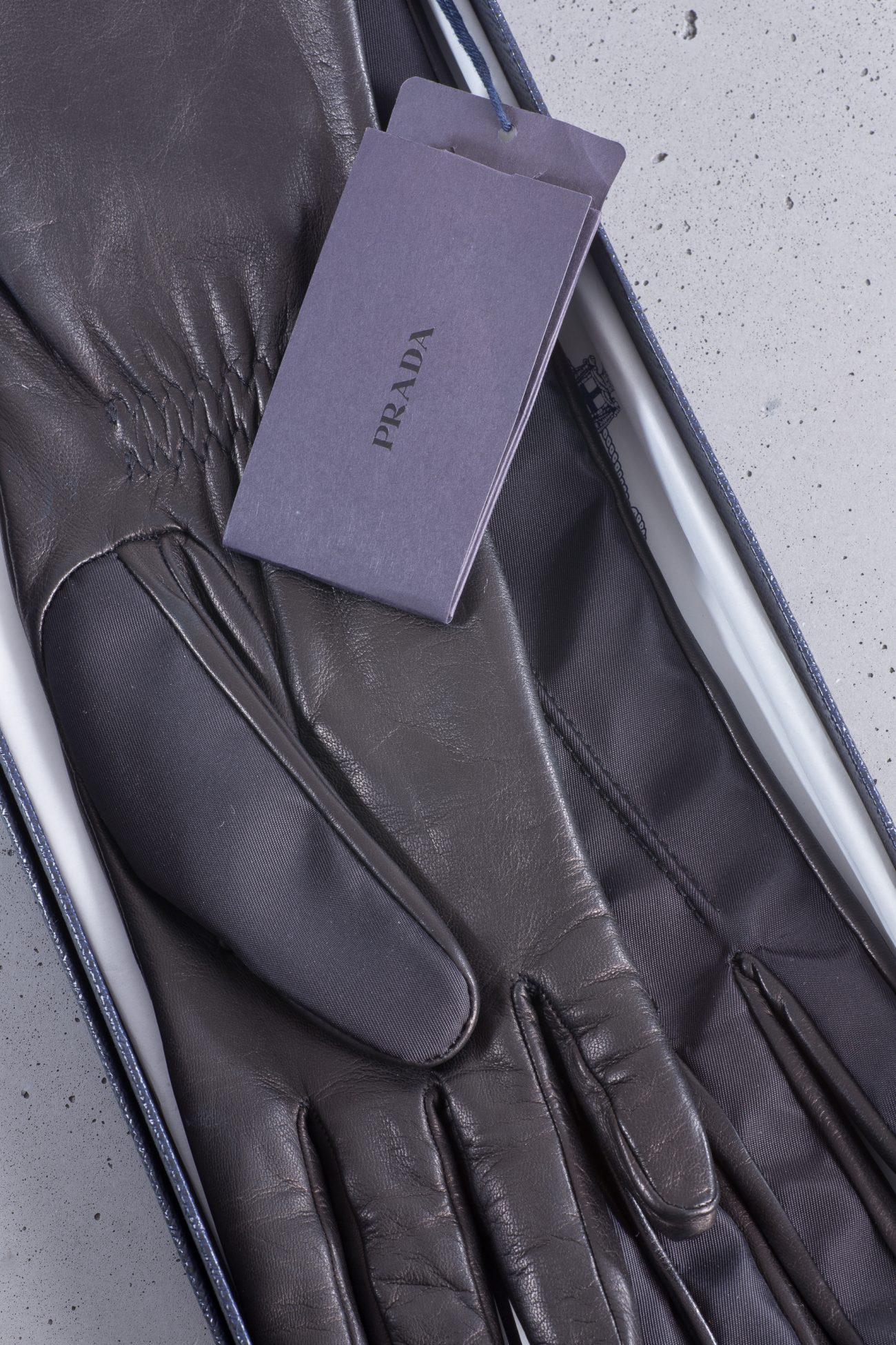 Prada nylon and leather long gloves