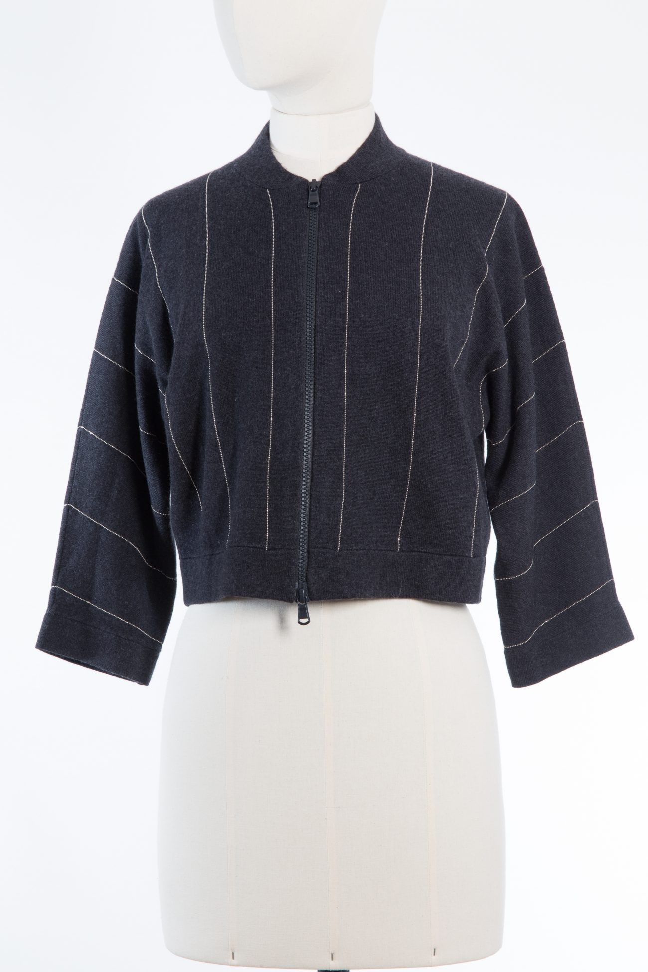 Brunello Cucinelli Cashmere cropped cardigan with monili embellishment