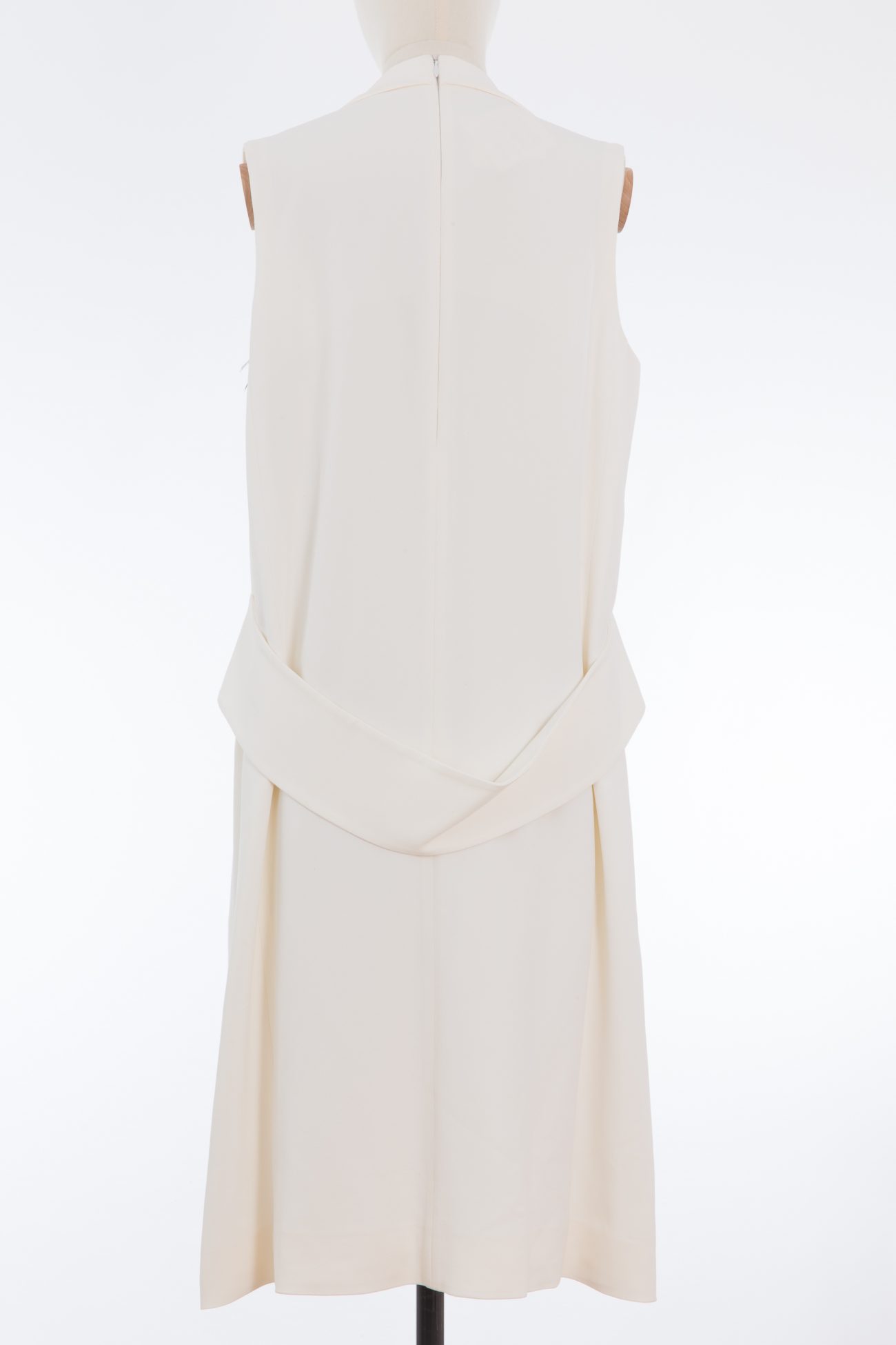 Brunello Cucinelli Feather-trimmed monili embellished silk crepe vest dress