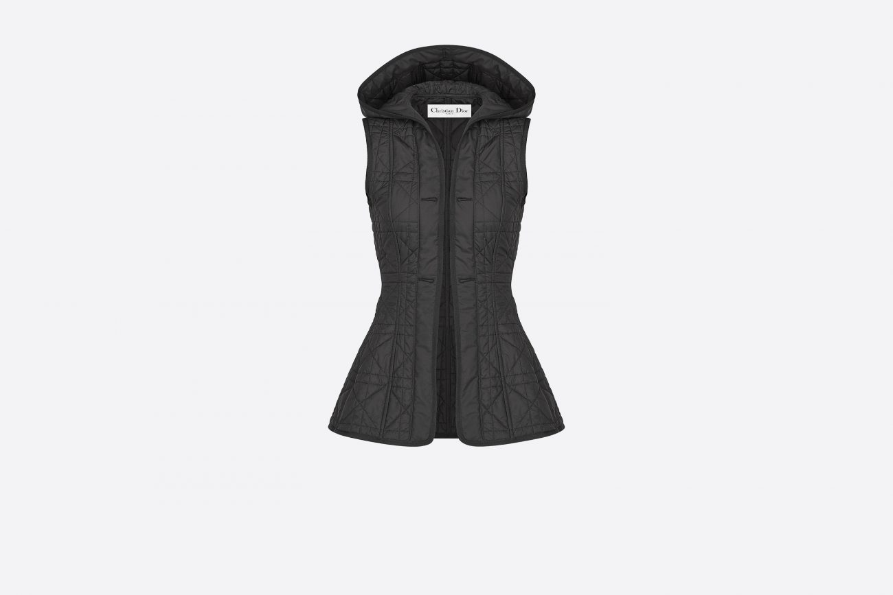 Dior 2-IN-1 Cotton denim jacket with underlaying removable Cannage vest