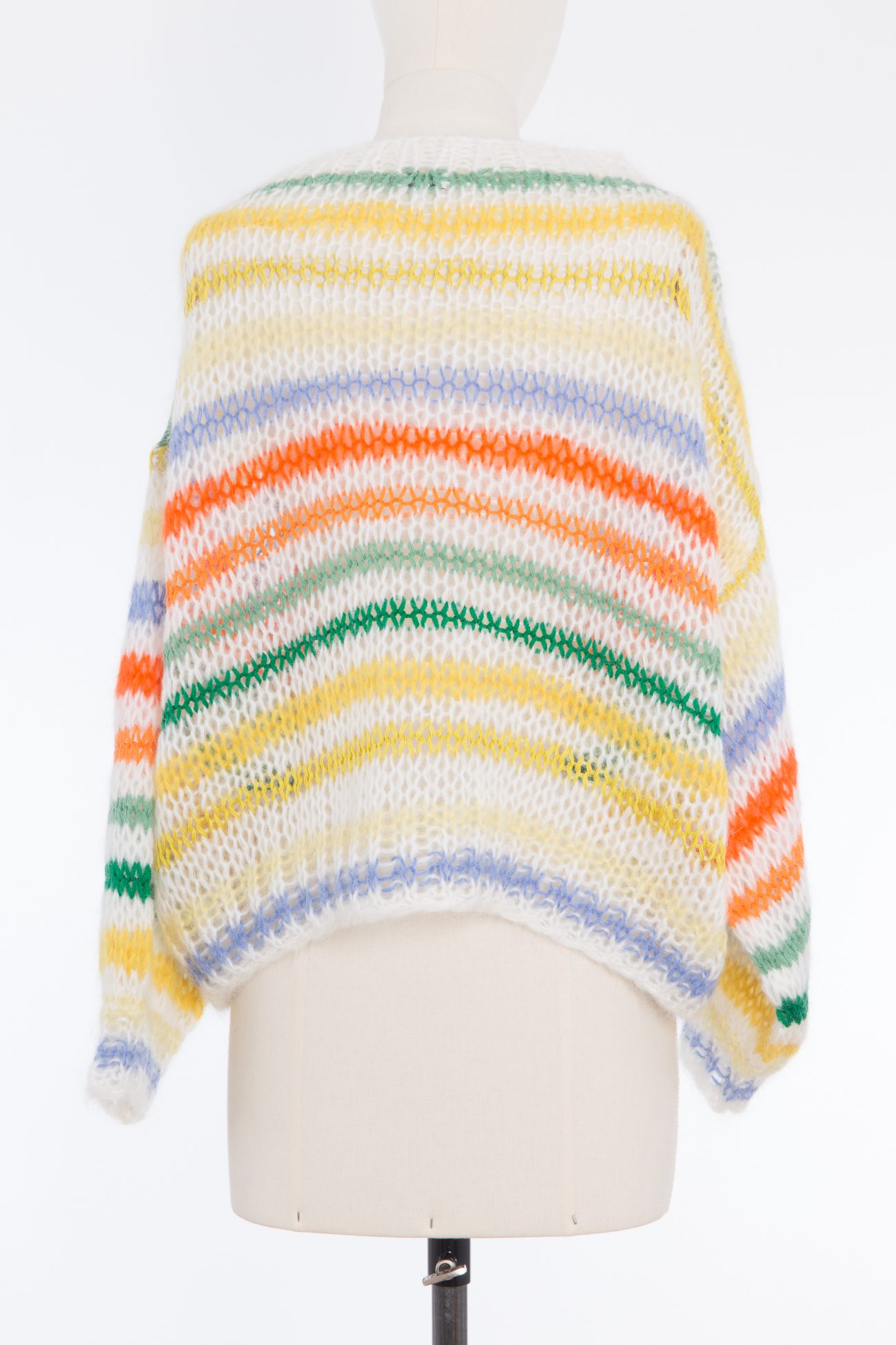 Loewe Anagram-appliqué striped mohair-blend sweater