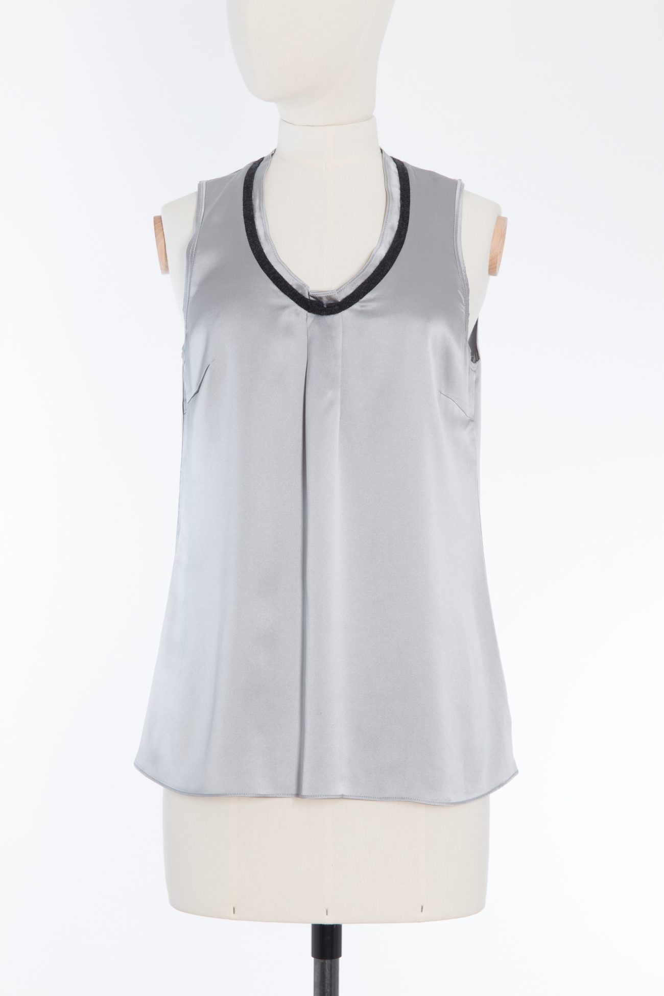 Brunello Cucinelli stretch silk satin top