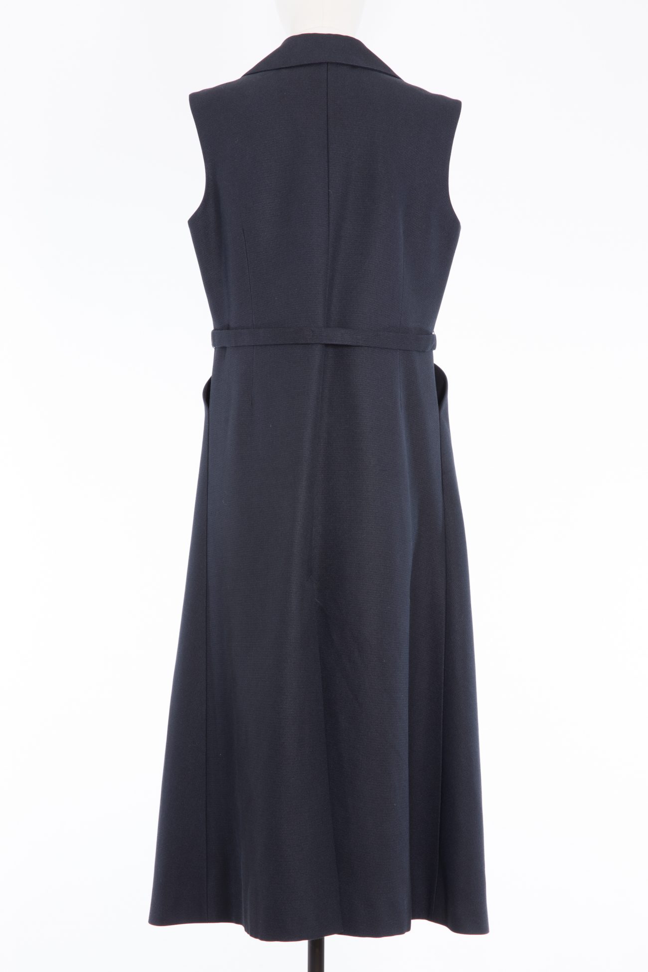 Dior Silk ottoman belted long dress-vest