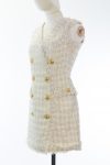 Balmain tweed mini dress, beige, FR36