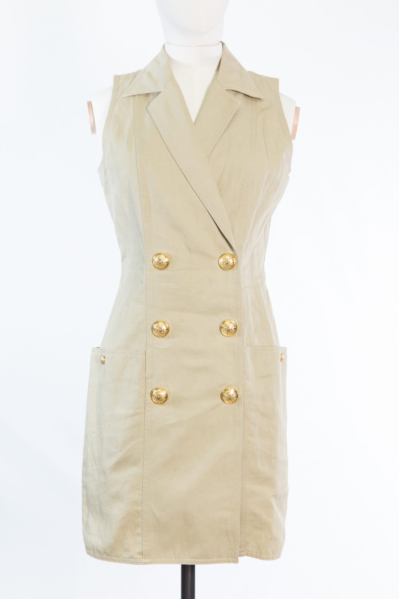 Balmain linen dress, beige, FR36
