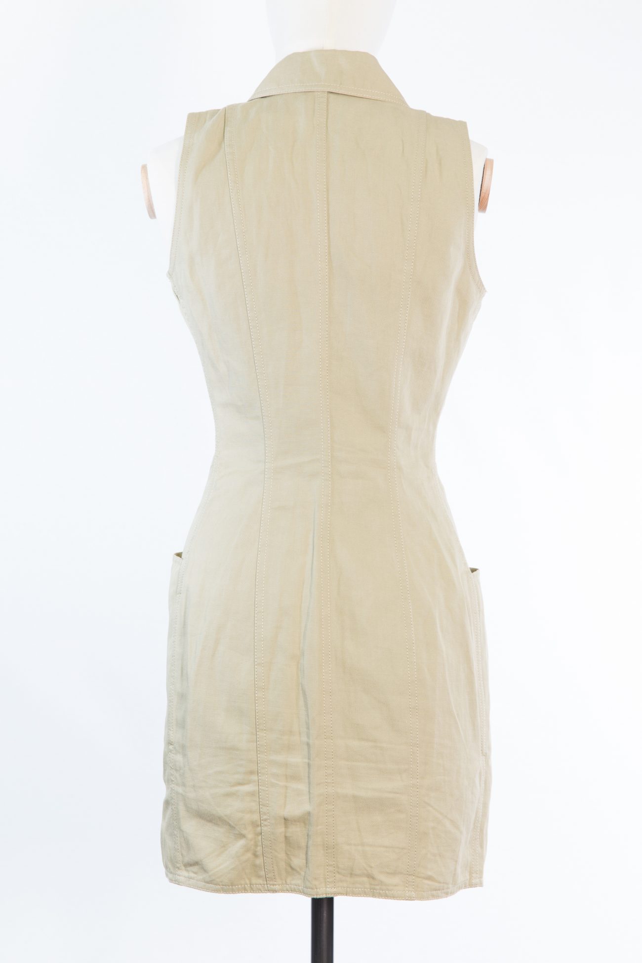 Balmain linen mini dress, beige, FR36