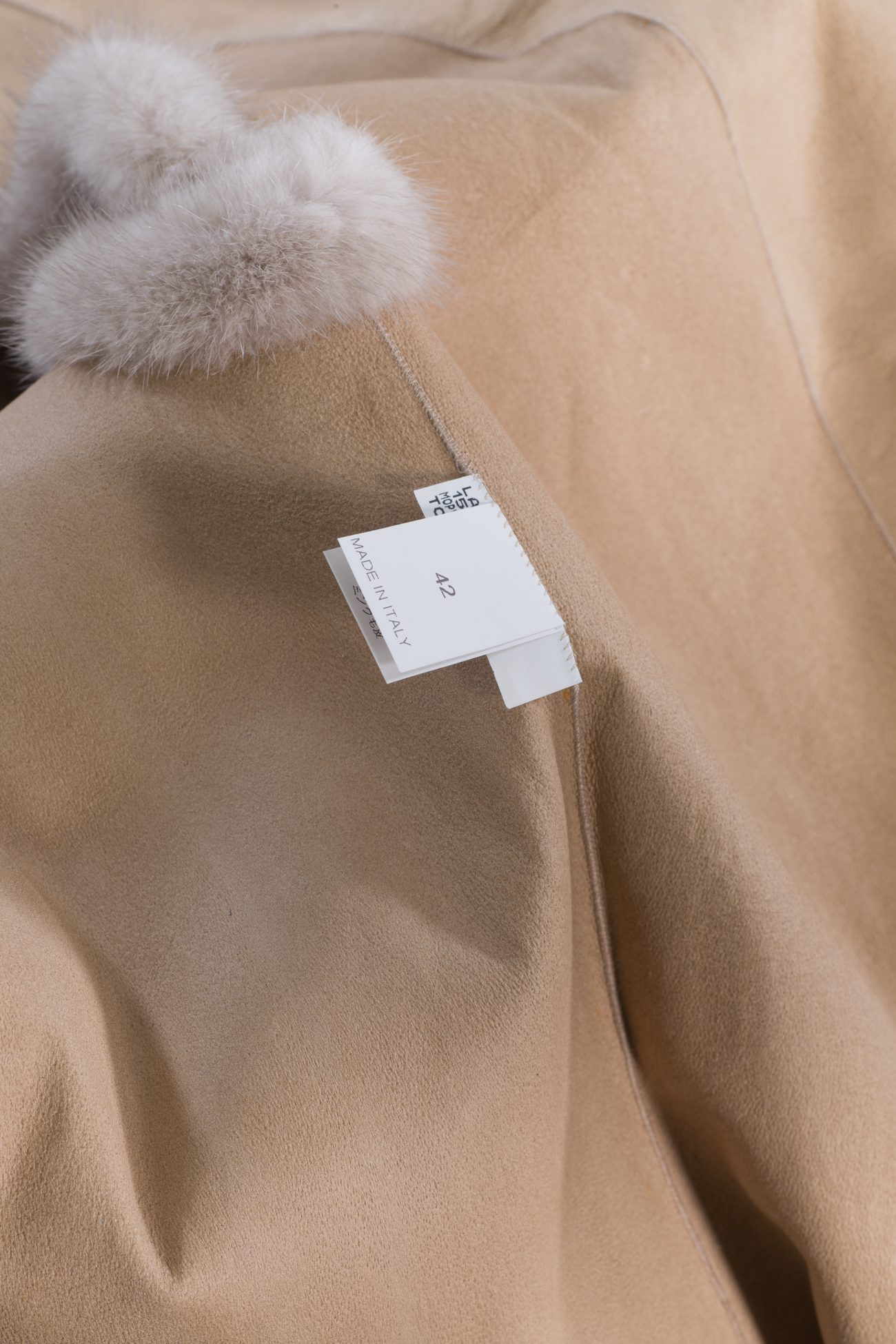 Brunello Cucinelli mink furl gillet, it42, beige