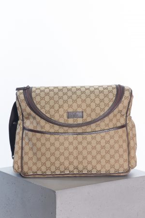 Gucci Monogram diaper crossbag, beige/ebony