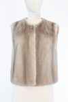 Brunello Cucinelli mink furl gillet, it42, beige
