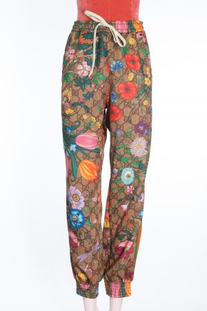 Gucci flora GG supreme pattern track pants, multicolor, M