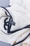 Chanel Large CC Cashmere and Silk Ivory Shawl Scarf