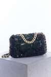 Chanel Sequin Quilted Large Chanel 19 Flap Black