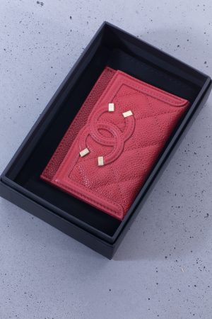 Chanel Grained Calfskin & Gold-Tone Metal Red