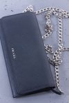 Prada Saffiano crossbody wallet on chain , black &Red
