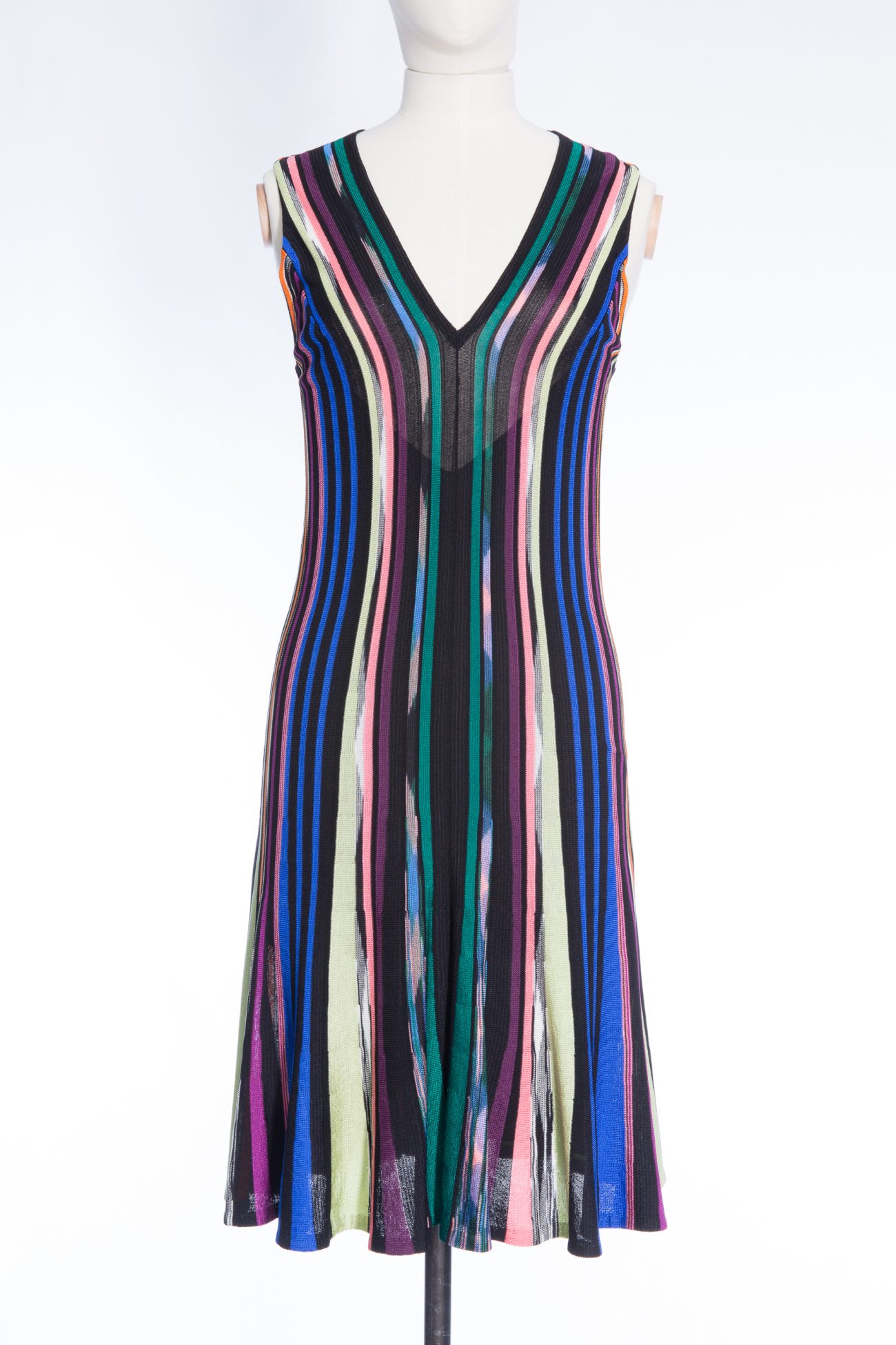 Missoni Striped-knit mid length dress