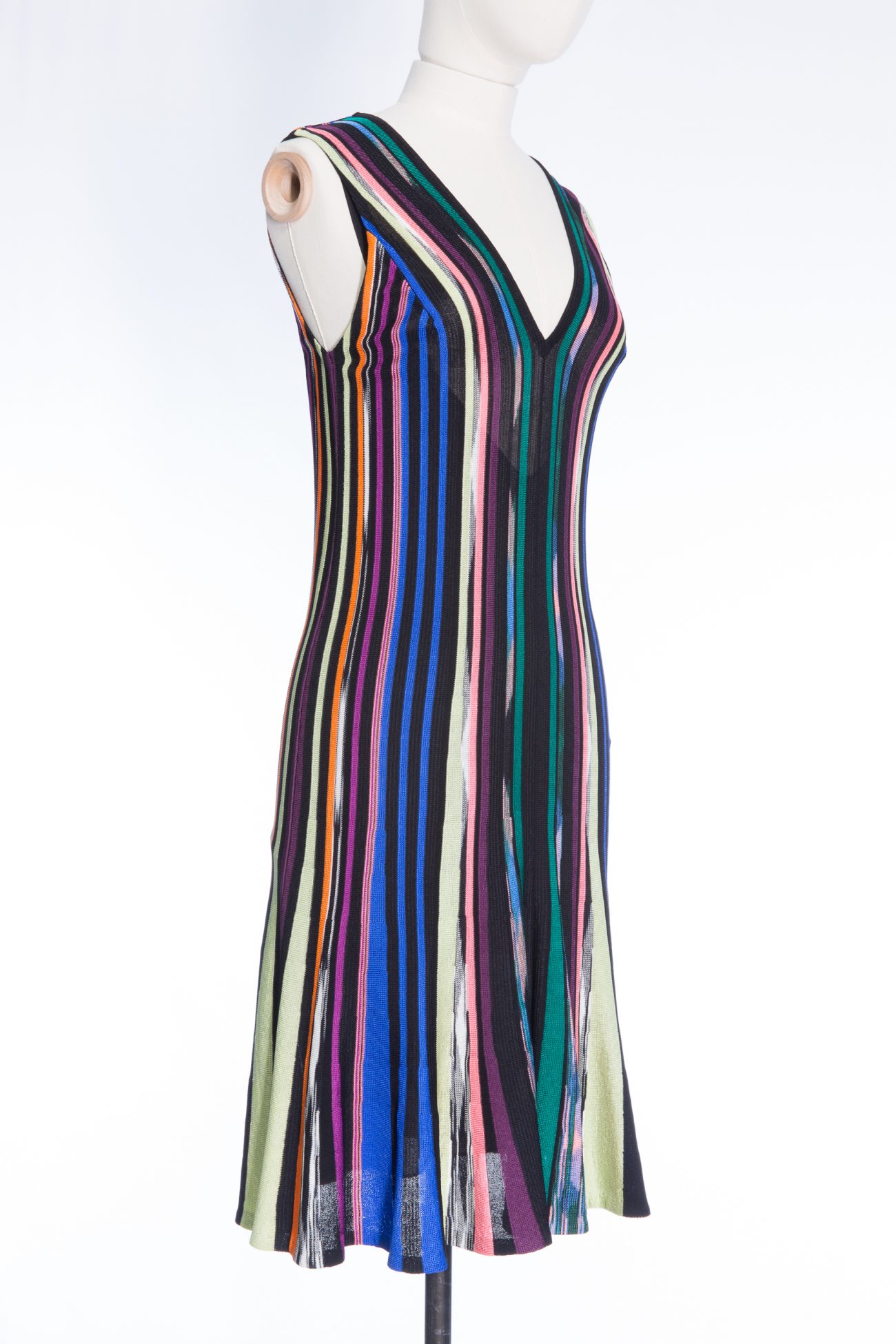 Missoni Striped-knit mid length dress