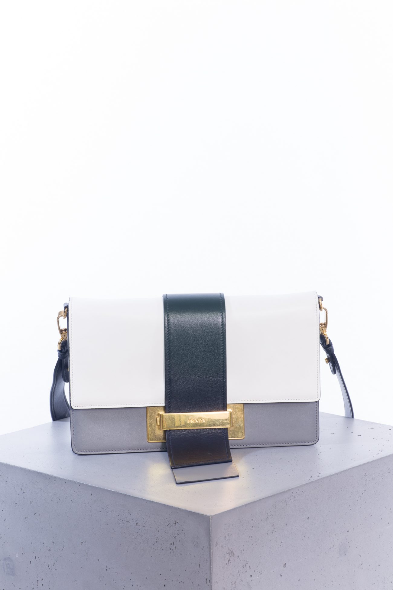 Prada Cahier Leather Crossbody Bag