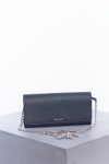 Prada Saffiano crossbody wallet on chain , black &Red