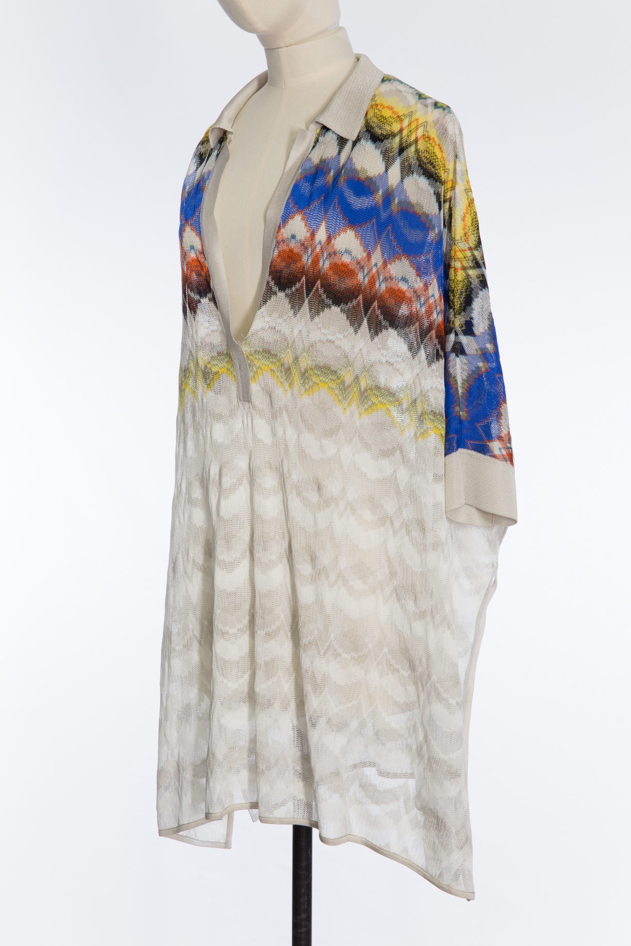 Missoni Zigzag-print tunic top with spread-collar