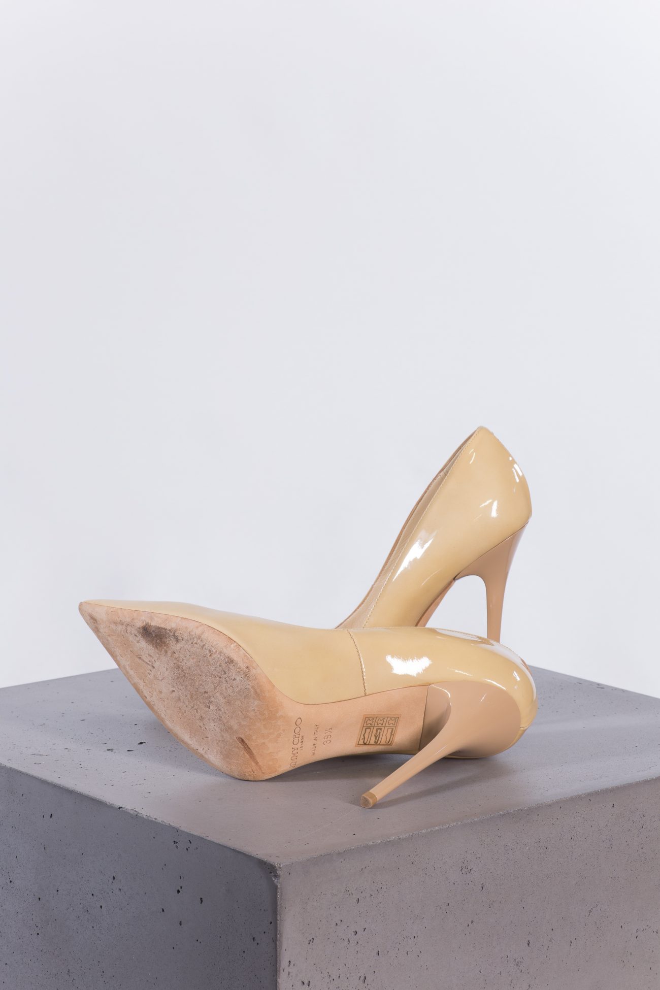 Jimmy Choo Anouk 120 Patent Leather Pump in Nude