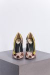 Fendi Printed Pony Hair And Patent Leather Trim Pointed Toe Pumps