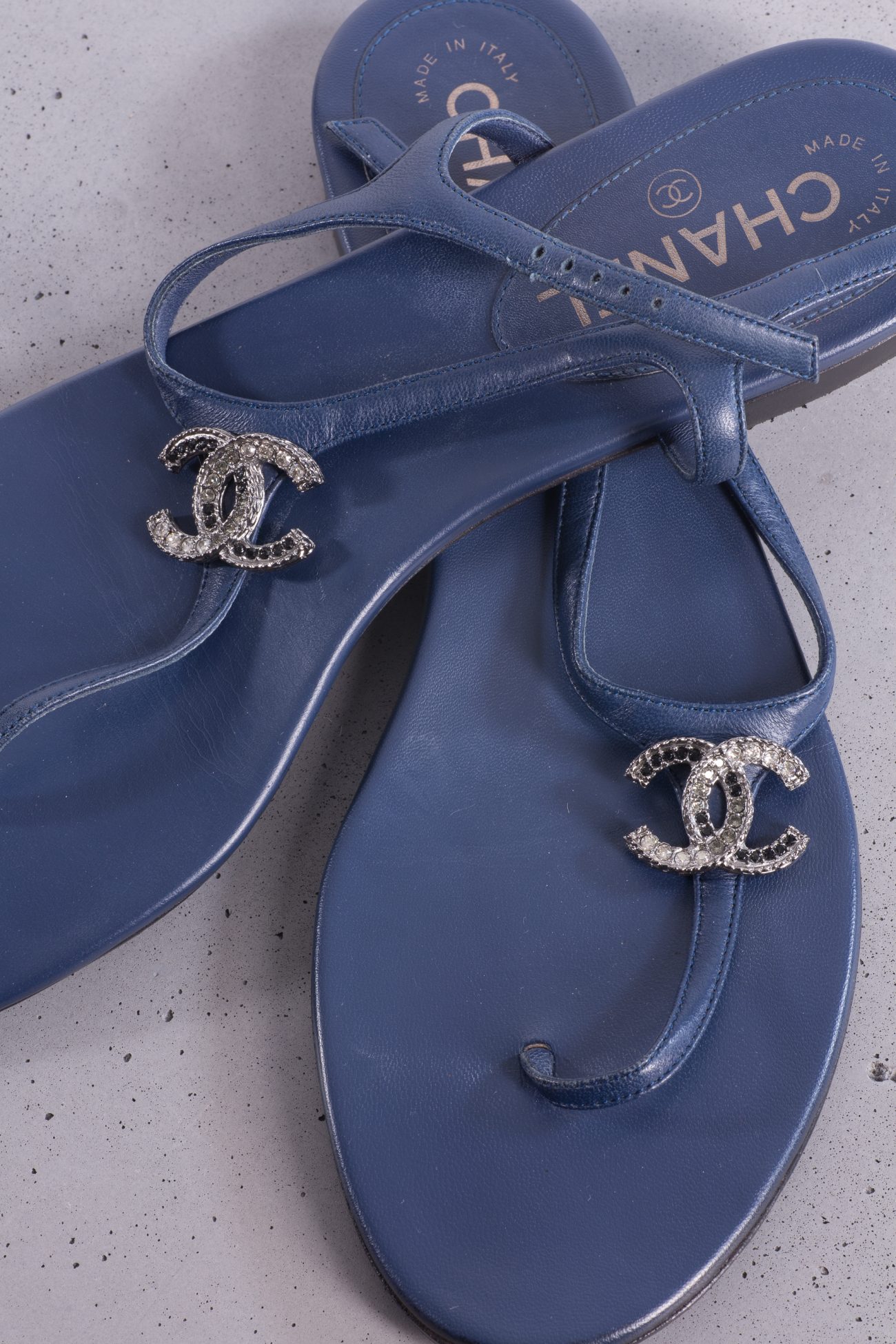 Chanel t shop strap sandals