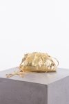 Bottega Veneta Metallic Crinkled Lambskin The Mini Pouch Gold
