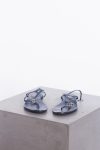 Chanel Blue Marine CC Crystal Embellished T Strap Flat Thong Sandals 