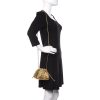 Bottega Veneta Metallic Crinkled Lambskin The Mini Pouch Gold