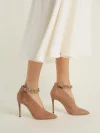 Jimmy Choo LUX 100 SUEDE PUMPS IN BEIGE-PINK