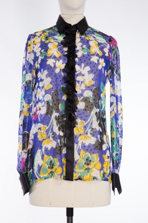 Dolce&Gabbana Silk blouse with long sleeves and floral  print