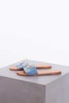 Louis Vuitton Blue Denim Fabric Lock It Flat Slides