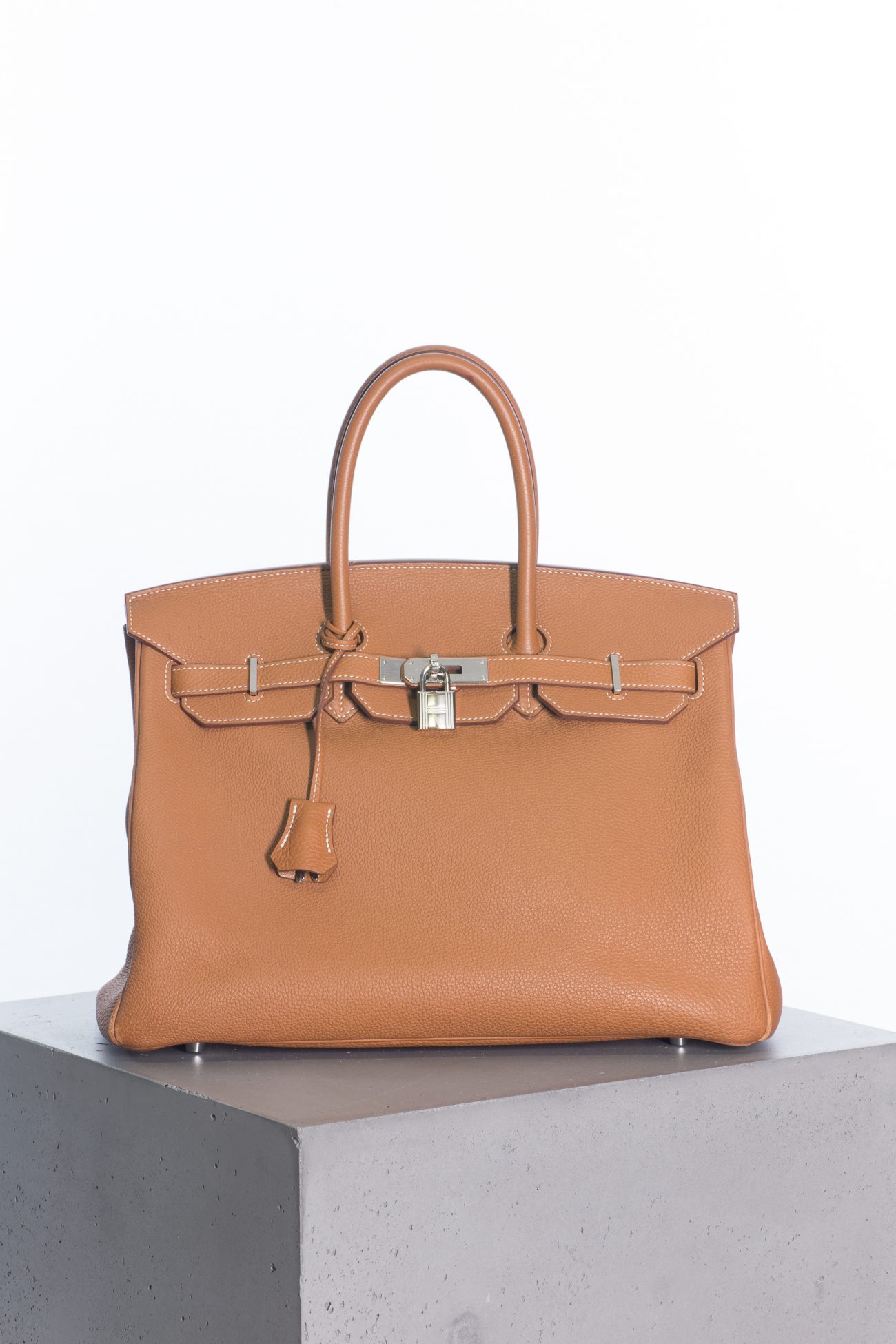 Hermes Birkin 35 Cognac Togo Palladium Hardware