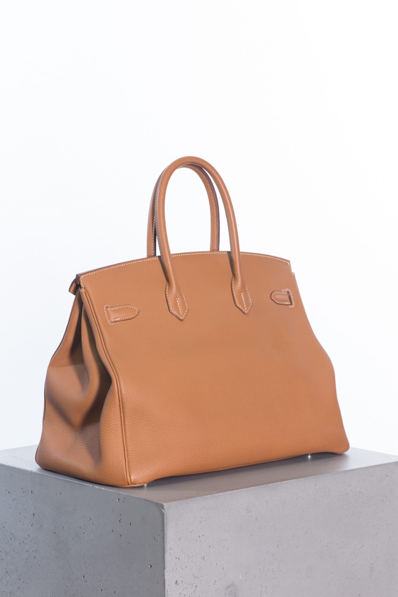 Hermes Birkin 35 Cognac Togo Palladium Hardware