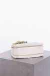 White Leather Gold Trim Bamboo Gucci Museo Top Handle Bag