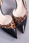 Prada Leopard Print Pony Hair And Patent Leather D'Orsay Pumps