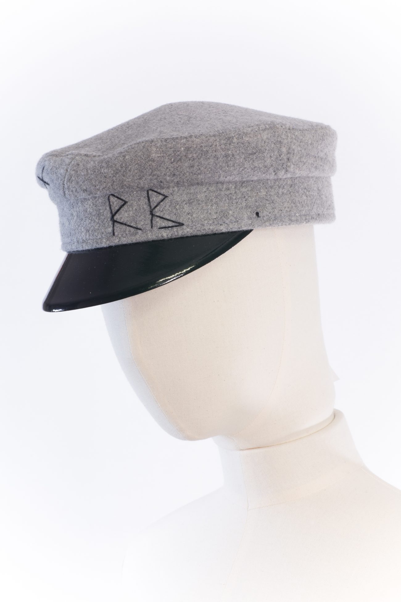 Ruslan Baginsky Grey Wool Baker Boy Cap